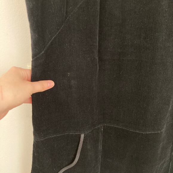 GH Bass Women 10 Black Corduroy Drop Waist Jumper Dress Academia 90s Preppy - Picture 7 of 9